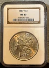 1887 Morgan SILVER Dollar $1 NGC MS63