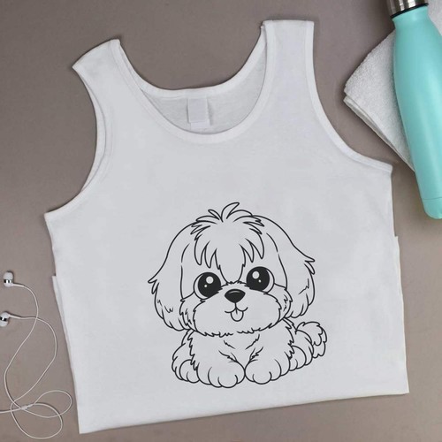 Trägershirt/Tanktop "Cute Shih Tzu Dog" für Erwachsene (AV049798) - Bild 2 von 10