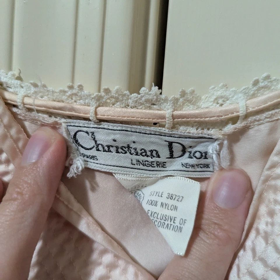 Christian Dior Vintage Designer Pink Slip Night Dress Size Small - Image 3 of 4