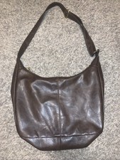 Faux Leather Brown Crossbody Bag Shoulder Purse Vegan Solid Women  s Medium