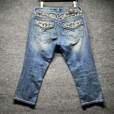 Miss Me Capri Jeans Womens 26 Signature Cuffed Embellished Pockets JP7523P