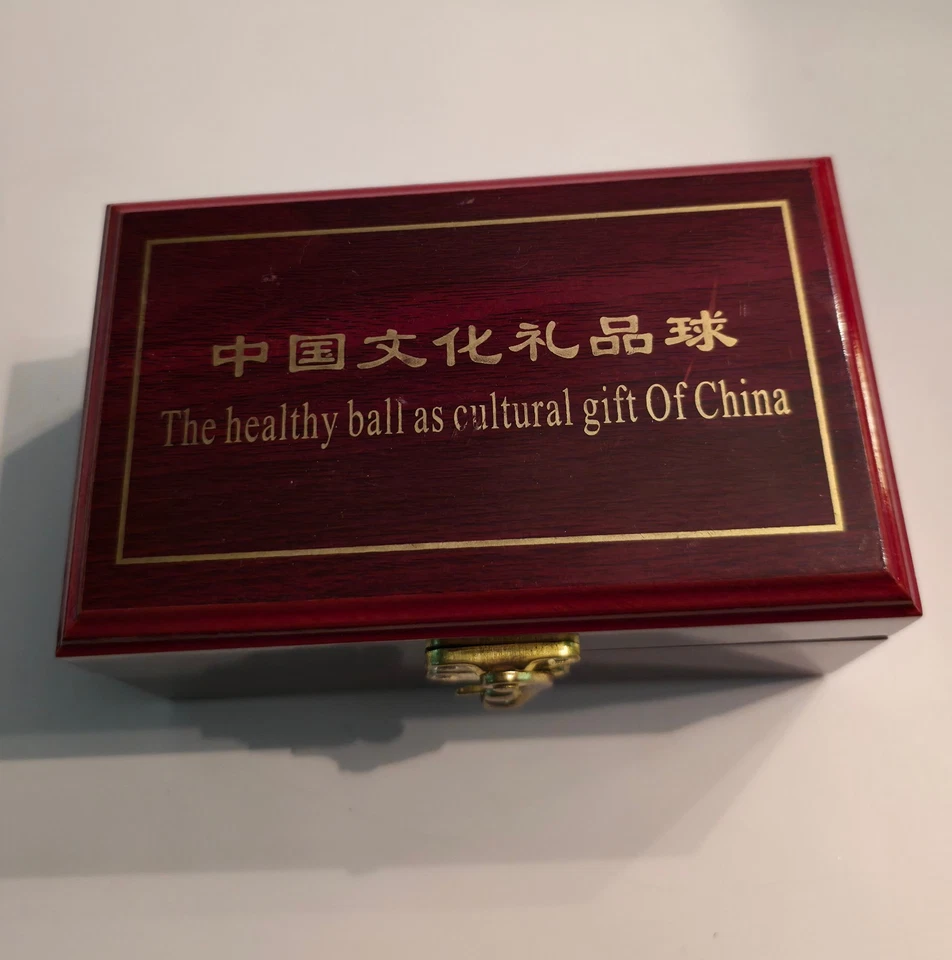 Bolas de navegación chinas para aliviar el estrés ejercicio de salud piedra/mármol orig. Caja de madera Foto 4 de 4