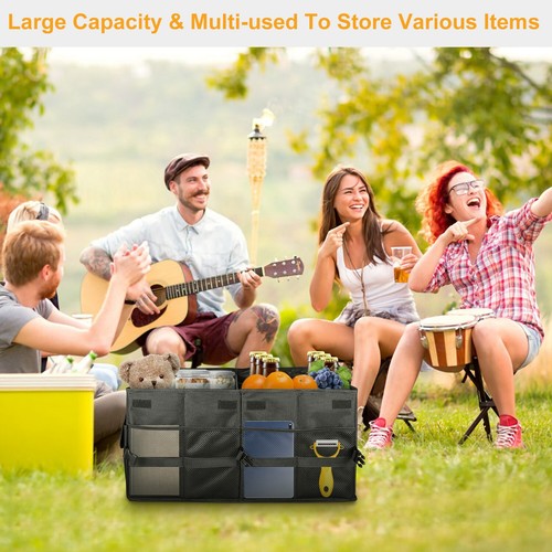 60L Car Trunk Large Collapsible Cargo Organizer Foldable Storage Box Bag RV SUV - Picture 5 of 11