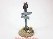 Miniature War Game Scenery Post Apoc Sign Post With Vulture T1598 25-28mm XS