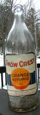 SNOW CREST ORANGE BEVERAGE, 1 Qt. soda bottle. Salem, Mass. 1930's-40"s