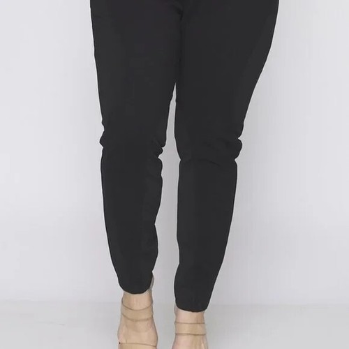 BLACK Casual Lightweight PLUS SIZE PANTS ELASTIC ON WAIST - 第 1/3 張圖片
