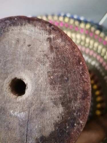 Antik Vintage primitiv Holz geschnitzt Mörser Stößel 1900er Bauernhaus - Bild 7 von 11