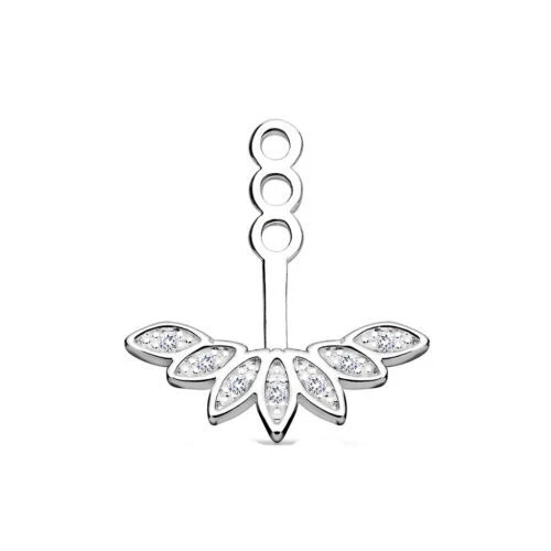 Cubic Zirconia Joyería de Moda de Acero Quirúrgico de plumas