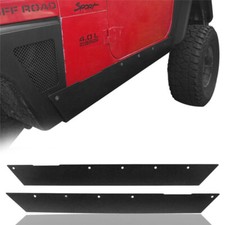 2pcs Rocker Sliders Car Body Guard Cover Scuff Plate For Jeep Wrangler Tj 97-06