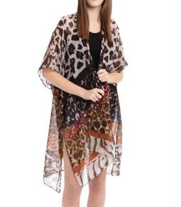 animal print kimono dress