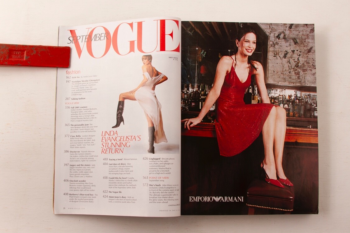 Vogue Magazine, September 2001 Issue- Linda Evangelista | eBay