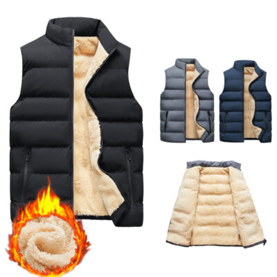 Mens Quilted Padded Jacket Sleeveless Gilets Puffer Body Warmer Vest Plus