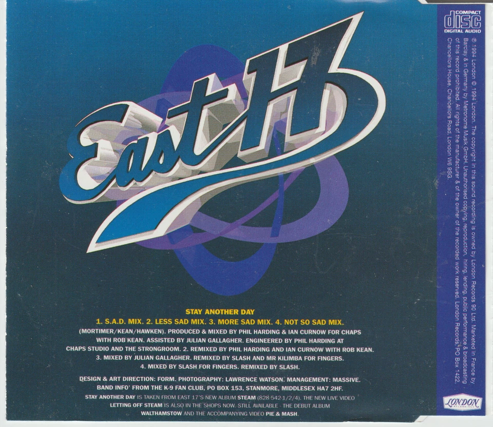 East 17 - Stay another day (1994) [4 Track Maxi-CD] - Bild 2 von 2