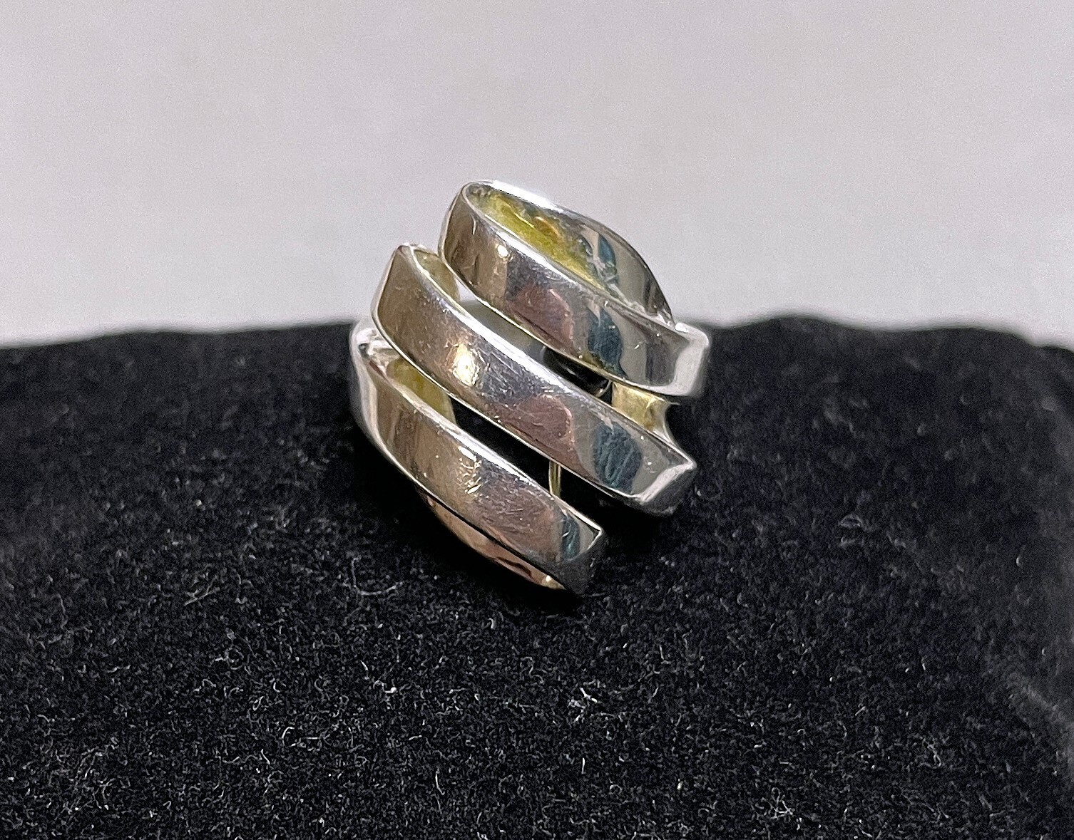 Sterling Silver 925 Solid Scribble Design Ring Si… - image 1