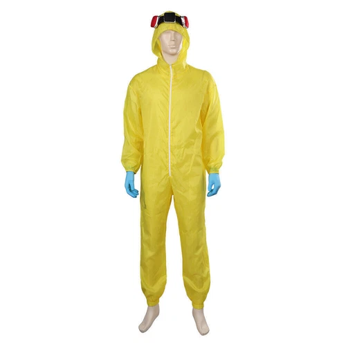 Breaking Bad Walter White Cosplay Yellow Jumpsuits Costume Halloween Party suit - Picture 5 of 16