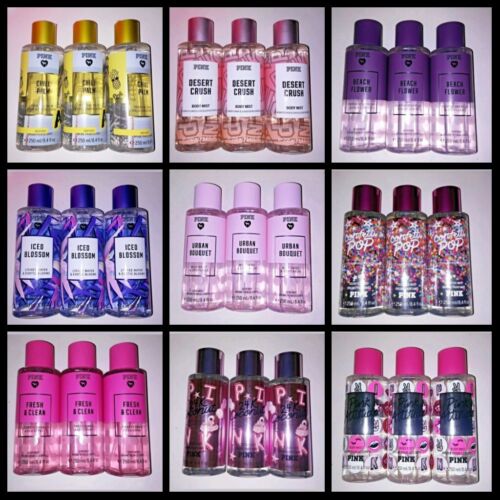 Set of 3 Victoria Secret PINK Fragrance Mist Body Spray Set Gift Full Size  8.4oz