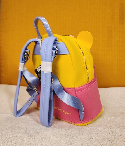 Loungefly Disney Winnie the Pooh Flower Crown Pink Flocked Mini Backpack NEW - Picture 4 of 12