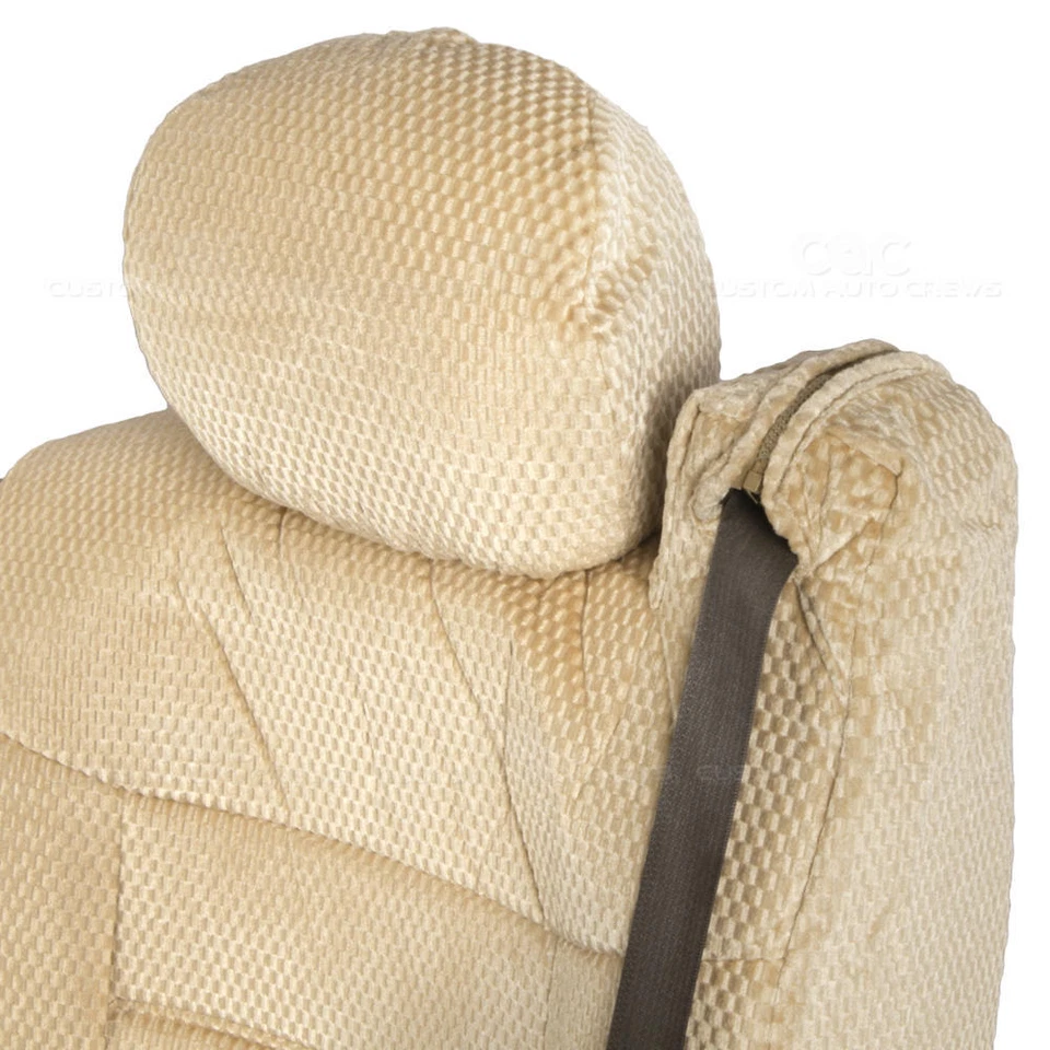Fundas de asiento de camioneta Scottsdale a cuadros cinturón de seguridad incorporado en beige apto para Yukon Foto 3 de 4