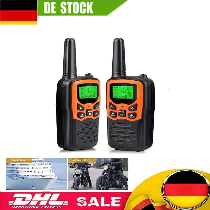Walkie Talkie 2er-Set UHF Funkgeräte Handfunkgerät Sprechfunkgeräte 5KM 470MHz