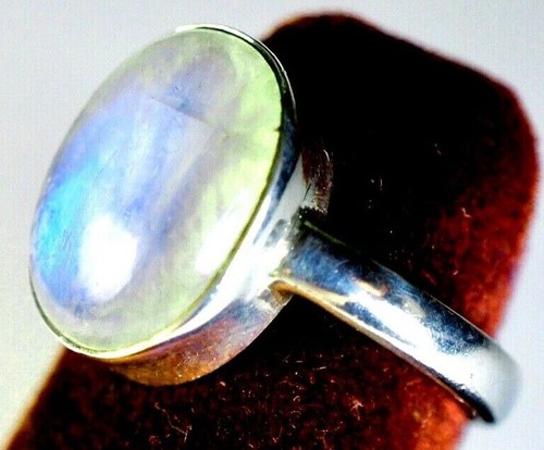 925 St. Silver Ring, With 14x11 mm Oval Shape Moonstone, Size Q - Picture 3 of 4