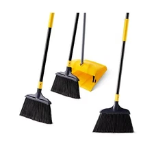 Yocada Heavy Duty Broom and Dustpan Set 3PCS Brooms Commercial Outdoor Indoor...
