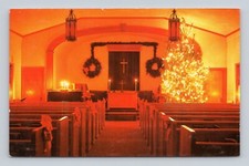 Cavalry Christian Church Christmas Chancel Covington VA UNP Chrome Postcard L15