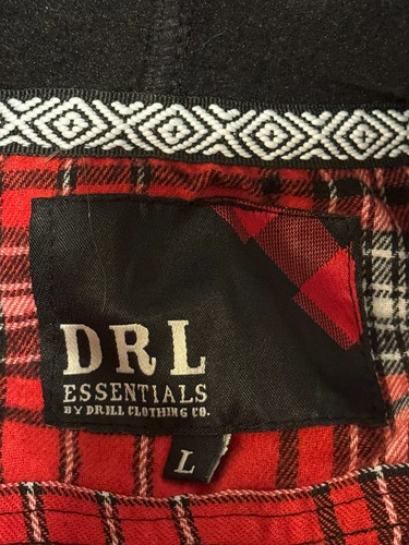 Derek Heart Size L Hoodie Long Sleeve Length 31” Button Cotton Poly Plaid #S50 - Picture 5 of 5