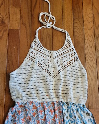 Andree By Unit Small Womens Long Maxi Sun Dress Crochet Halter Top Boho Festival | eBay Andree By Unit Small Womens Long Maxi Sun Dress Crochet Halter Top Boho Festival | eBay