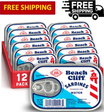 Beach Cliff Sardines in Water, Wild Caught, 3.75 oz Can, Pack of 12