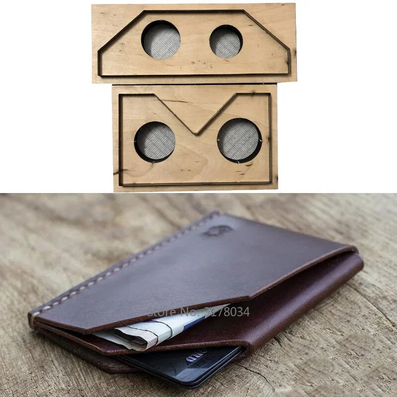 Leather Craft Card Holder Punch Cutting Mold Wood Dies Template Set  -image