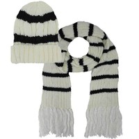 Stripe Knit Beanie Cap 2 Piece Hat & Scarf Set Stripe Knit Beanie Cap 2 Piece Hat & Scarf Set