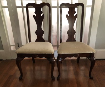 Two Set Pair Bassett Furniture Cherry Queen Anne Dining Side