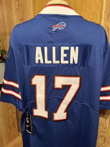 Camiseta deportiva de fútbol americano Josh Allen de los Buffalo Bills #17 cosida azul para hombre talla XL nueva con etiquetas - Imagen 3 de 4