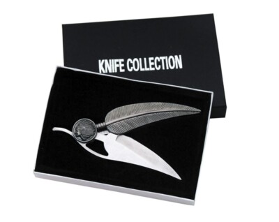 4.5'' Feather Folding Knife With Gift Box Stainless Steel Blade