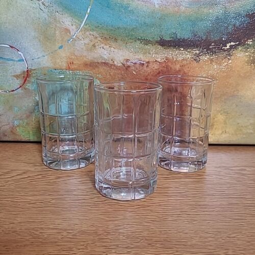 Set of 3 Anchor Hocking TARTAN MANCHESTER 4⅛" Juice Glasses