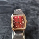 Vintage Seiko Automatic Ladies Delica Watch Japan 2415-3050  Maroon Dial