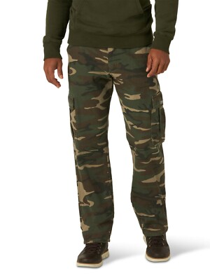 NWT~ Men's Wrangler Camo Fleece Lined Cargo Pants. Hidden Cell Pocket ...