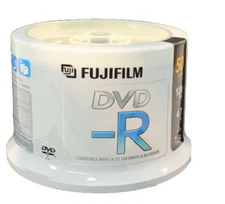FujiFilm DVD-R - 16X 4.7GB 120 Min - 50 Pack/Spindle - Blank DVD's - New Sealed