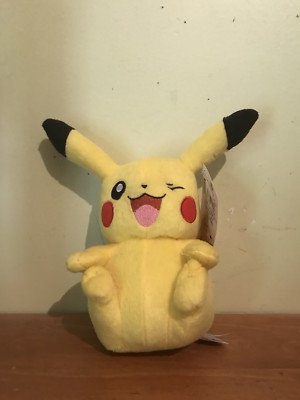 Pokemon Tomy Official Pikachu Winking Plush New
