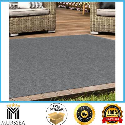 Indoor Outdoor Area Rug 6 ft. x 8 ft. Floor Mat Carpet Patio Entryway Gray NEW