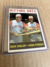 1964 Topps Hitting Area Sisler / Pinson #162 Cincinnati Reds Vintage (fair)(a)