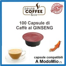 100 capsule cialde di CAFFE' AL GINSENG compatibili Lavazza A MODO MIO