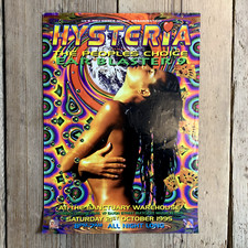 Hysteria Rave Flyer. The Sanctuary, Milton Keynes. Saturday 21st October 1995.