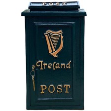 Irish Harp Irish Post Mailbox Slot Green Cast Iron – Wall Mounted or Standing