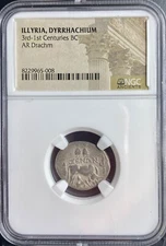 NGC Ancient Greek Illyria Dyrrhachium Coin 229BC-100BC Drachm Hellenistic Greece