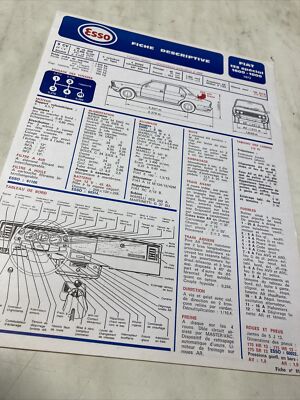 Automobile Technical Sheet Esso Fiat 132 Special 1600 1800 1973 | eBay