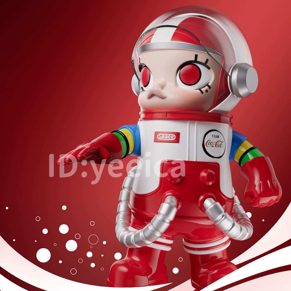 POPMART MEGA SPACE MOLLY 400% TEAM COCA-COLA Action Figure POPMART MEGA SPACE MOLLY 400% TEAM COCA-COLA Action Figure