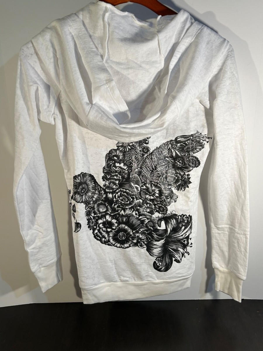 Lauren Moshi Flower Dove Zip Up Hoodie White Size XS | eBay