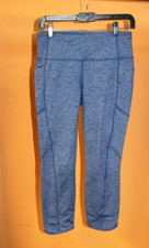 Athleta Womens Sz M -24"INSEAM Tight Leggings W/SIDE POCKETS BLUE