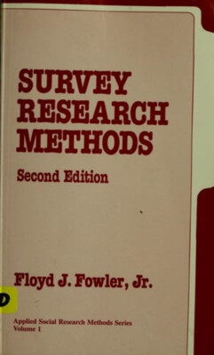Survey Research Methods Paperback Floyd J., Fowler, Floyd J., Jr.